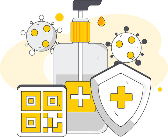 Use sanitizer bottles for corona infection  Illustration