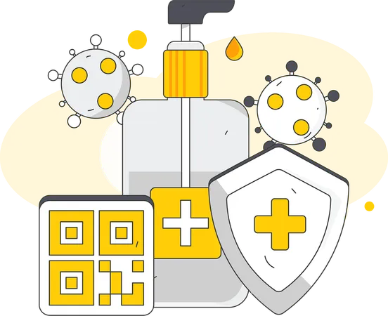 Use sanitizer bottles for corona infection  Illustration