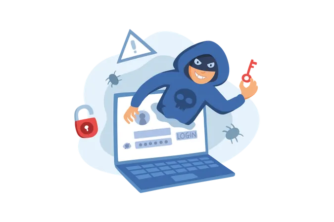 User account hacking  Illustration