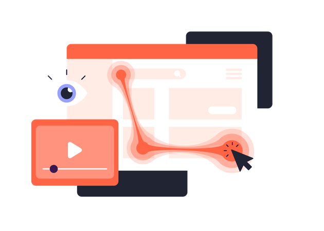 User behavior analytics for website optimization  Illustration