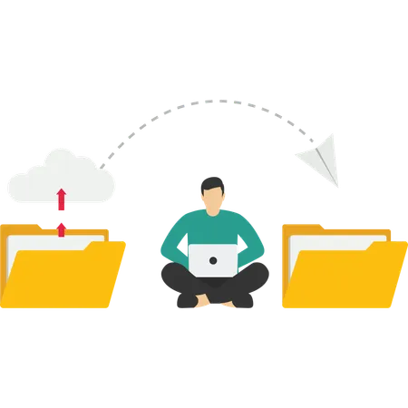 User copies data between folders  Illustration