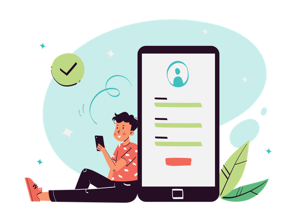 User Creates Account om company website  Illustration