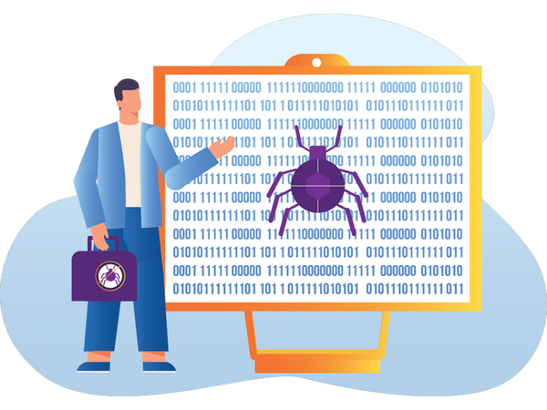 User encounters virus attack on system  Illustration