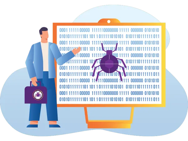 User encounters virus attack on system  Illustration