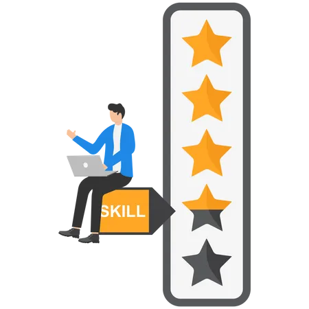 User Experience Customer Feedback Stars Rating Or Business And Investment Rating Concept Illustration