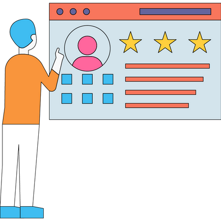 User gives online rating  Illustration