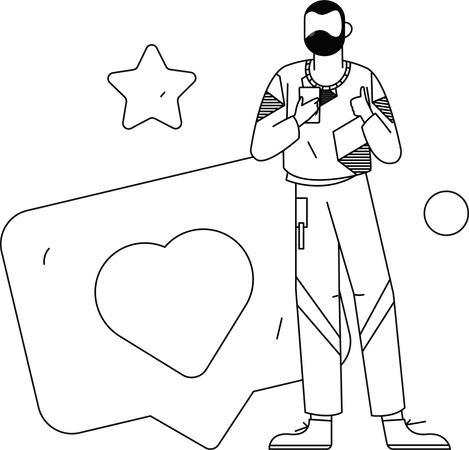 User giving online review  Illustration