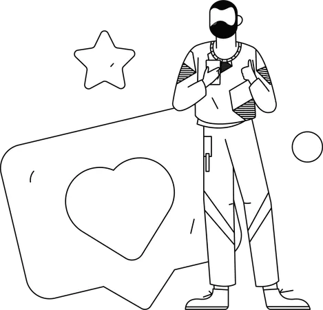 User giving online review  Illustration