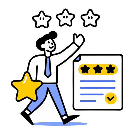 User giving social media feedback  Illustration
