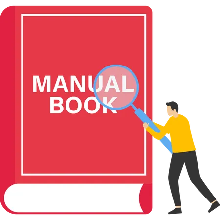 User Guide Concept People With Instruction Guides Or Textbooks Read Guide And Write User Guide Instruction Manual Handbook Help Guide Flat Vector Illustration イラスト