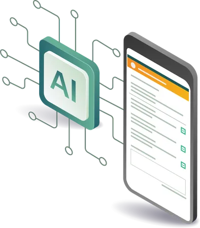 User interface of artificial intelligence technology application  Illustration