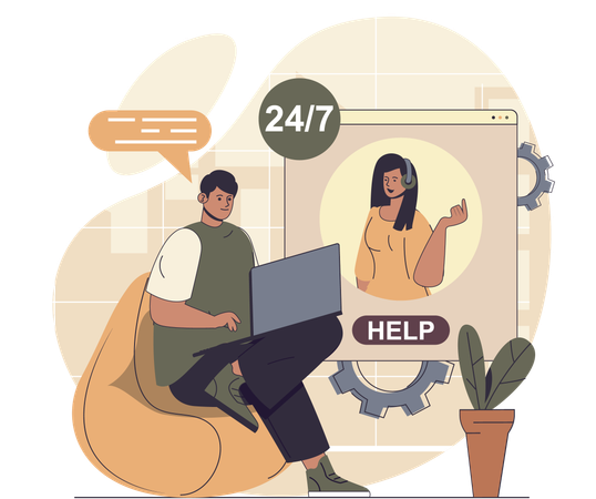 User needs client help  Illustration
