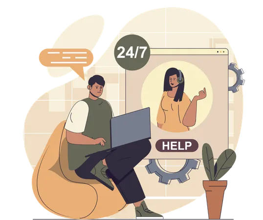 User needs client help  Illustration