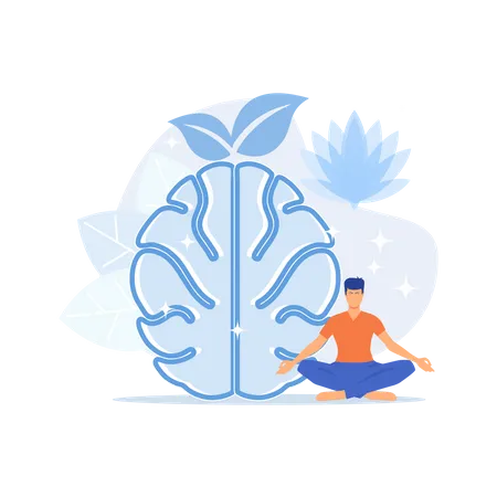 User practicing mindfulness meditation in lotus pose  イラスト