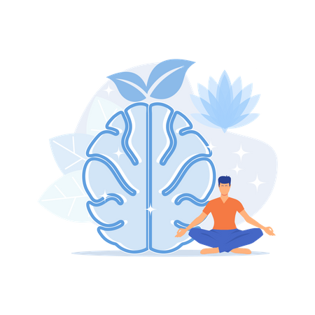 User practicing mindfulness meditation in lotus pose  Illustration