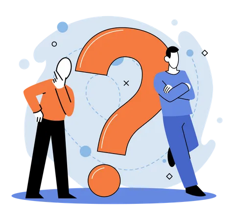 Question Mark Obtaining Information Of Interest Problem And Solution Concept Metaphor FAQ Help Decision Of Information Task Ask Questions And Receive Answers Paint Ladge Sign Decision Of Doubts Illustration