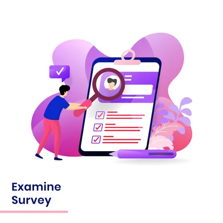 User researching on Survey Illustration