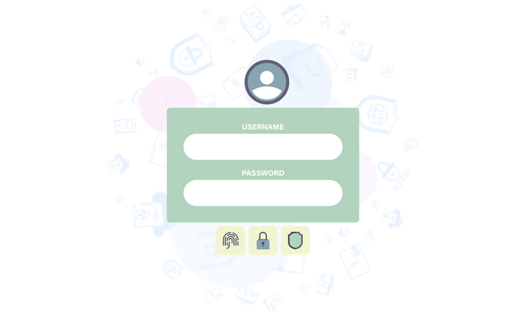 Username and password Illustration