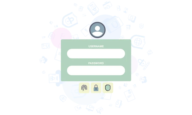 Username and password Illustration