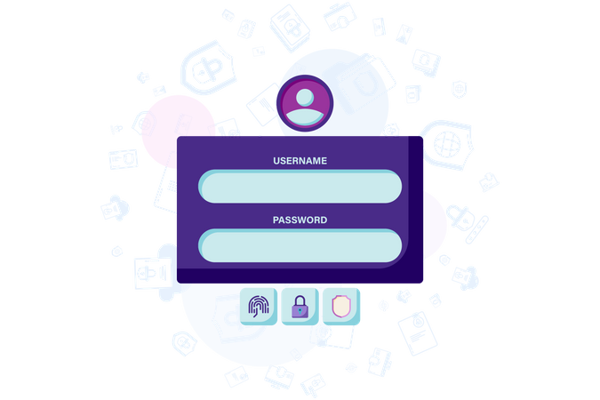 Username and password  Illustration
