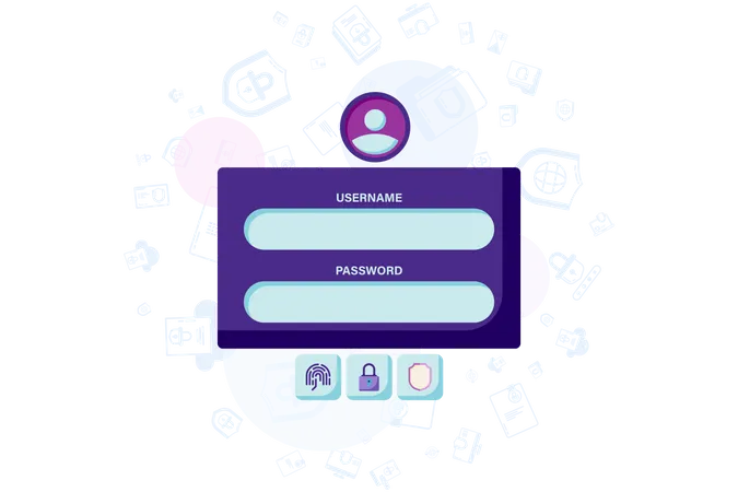 Username and password  Illustration