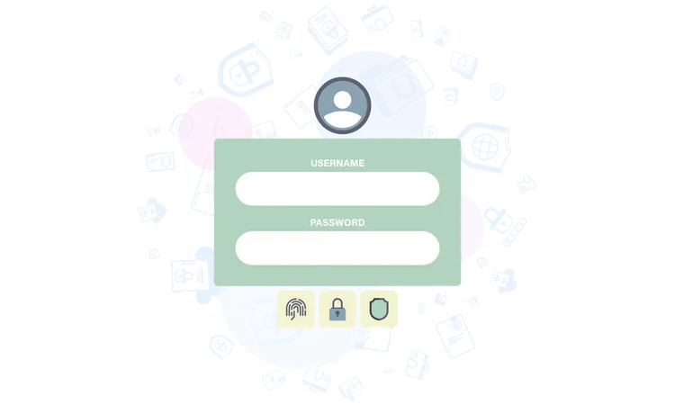 Username and password  Illustration