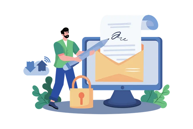 Users Personalize Messages With Email Signatures Illustration