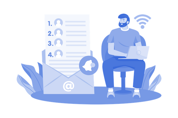 Users create and manage contact lists  Illustration