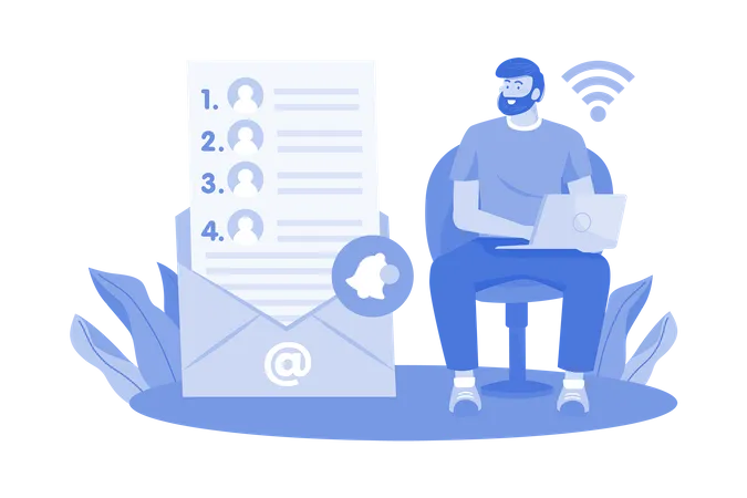 Users create and manage contact lists  Illustration