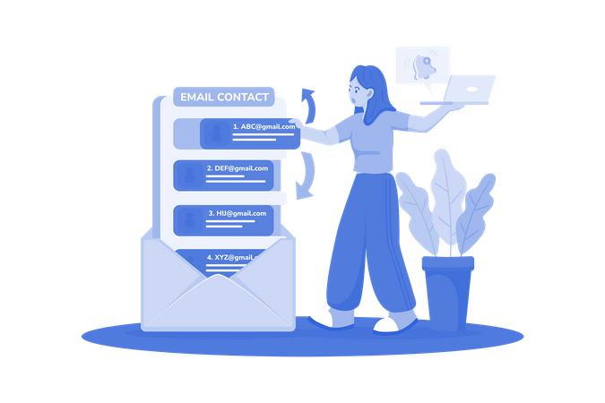 Users creates and manage contact lists  Illustration