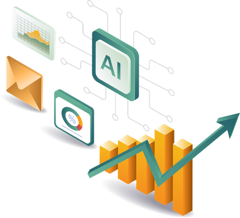 Users of AI technology to develop business  Illustration