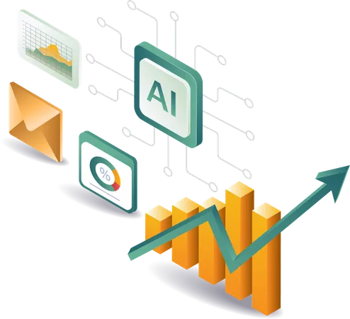 Users of AI technology to develop business  Illustration