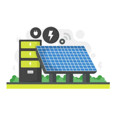 Planta de energia solar  Ilustração