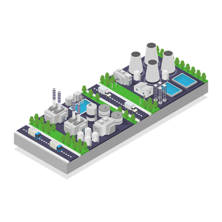 Usina nuclear  Ilustração