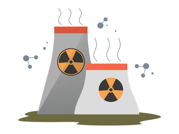 Usina nuclear  Ilustração
