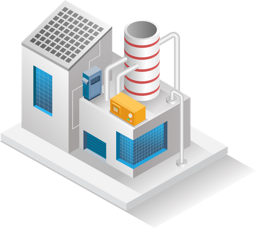 Usine avec cheminée  Illustration