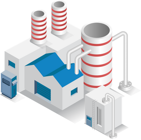 Usine avec cheminée  Illustration