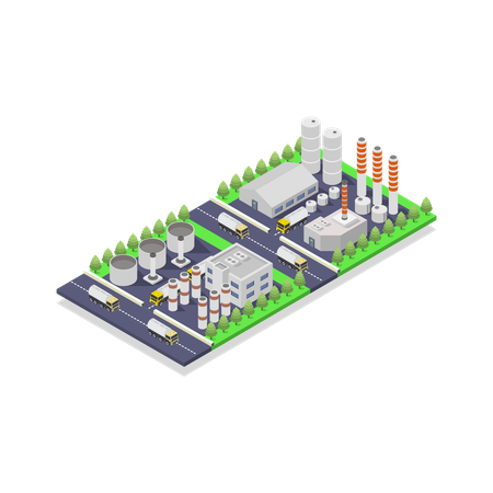 Usine de pétrole  Illustration