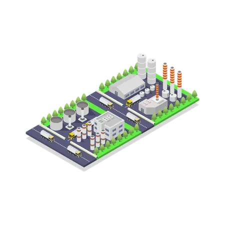 Usine de pétrole  Illustration