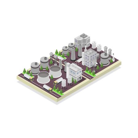 Usine de pétrole  Illustration