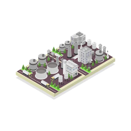 Usine de pétrole  Illustration