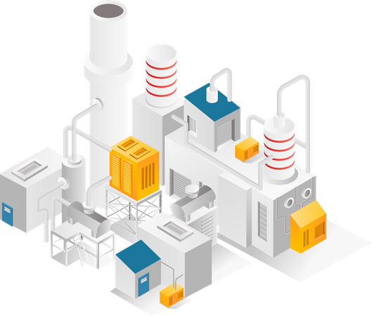 Usine de production industrielle  Illustration