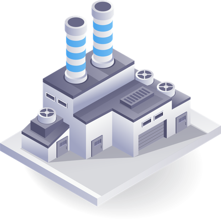 Bâtiment de technologie industrielle d'usine  Illustration