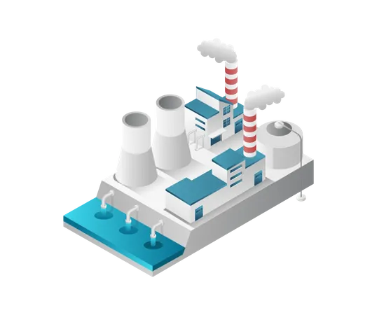 Pollution en usine  Illustration