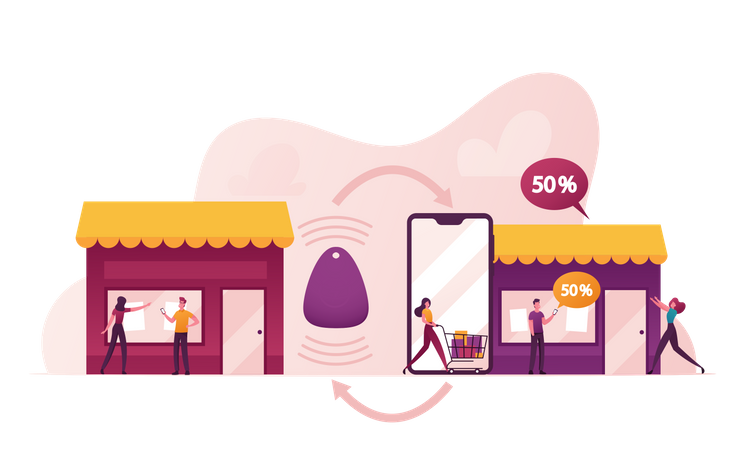 Using Beacon Technology for Shopping  Illustration