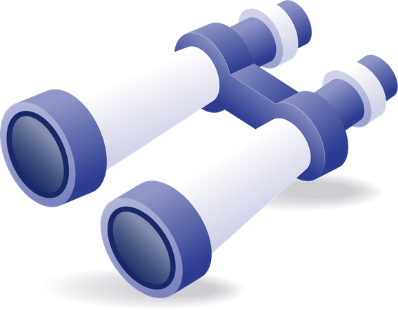 Using Binoculars looking long distance magnifying tool  Illustration