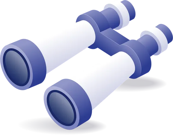 Using Binoculars looking long distance magnifying tool  Illustration