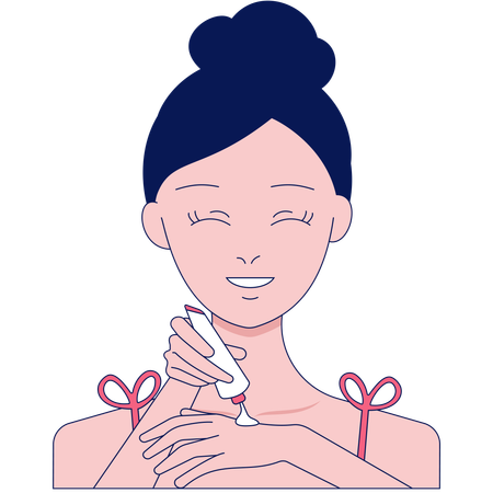 Using Body Lotion on Hands  Illustration