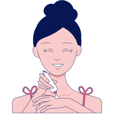 Using Body Lotion on Hands  Illustration