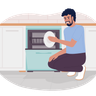 energy efficient dishwasher illustrations free